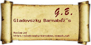 Gladovszky Barnabás névjegykártya